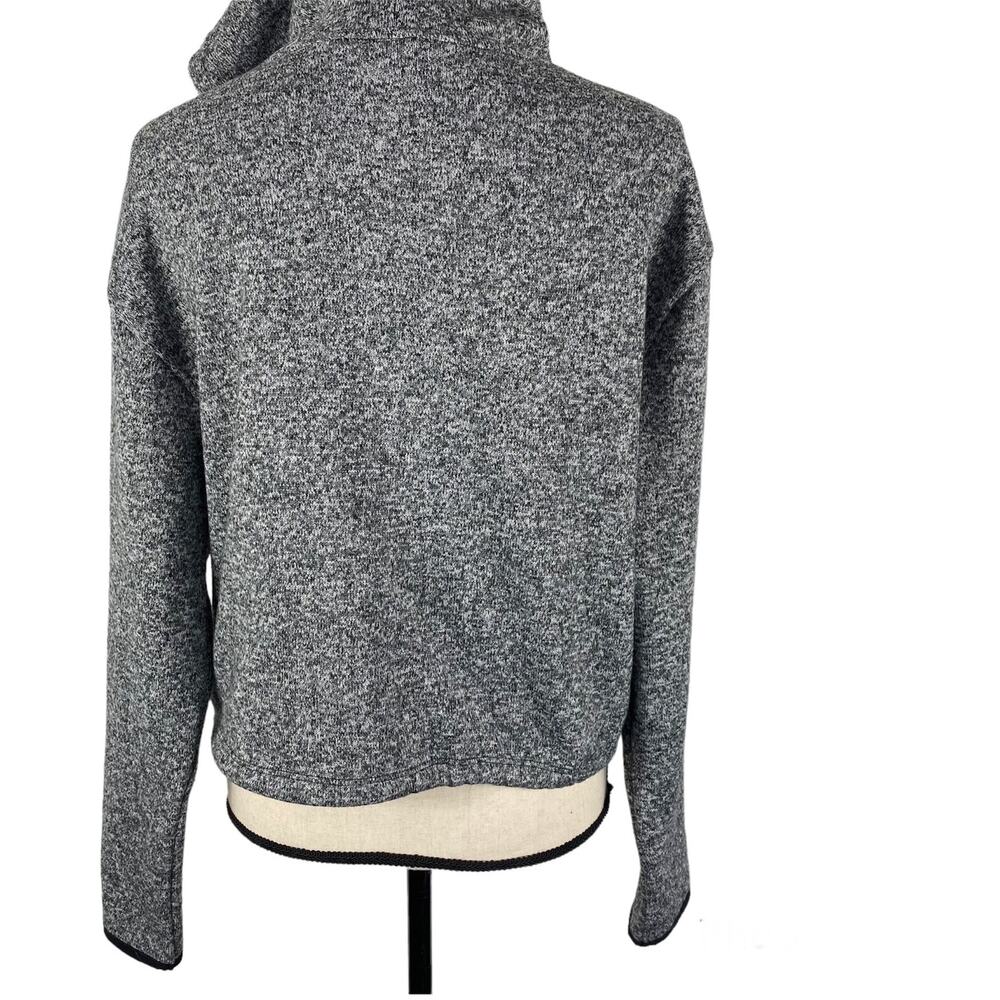 PINK Victoria Secret Crop Hoodie Marled Gray Fleece Lined Womens Sm Sweatshirt - Picture 3 of 14